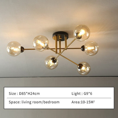 Valentina Lustre globe industriel en verre LED, 6 styles