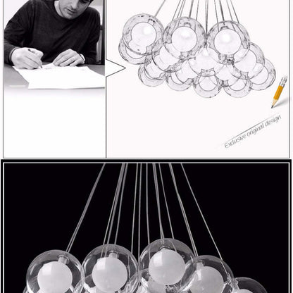 Lampe à suspension moderne à bulles Valentina, 5 styles