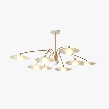 Arisha Minimalist Blown Metal Pendant Light, White/Gold