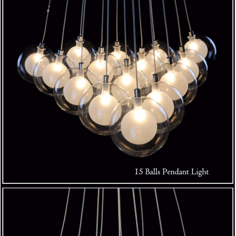 Lampe à suspension moderne à bulles Valentina, 5 styles