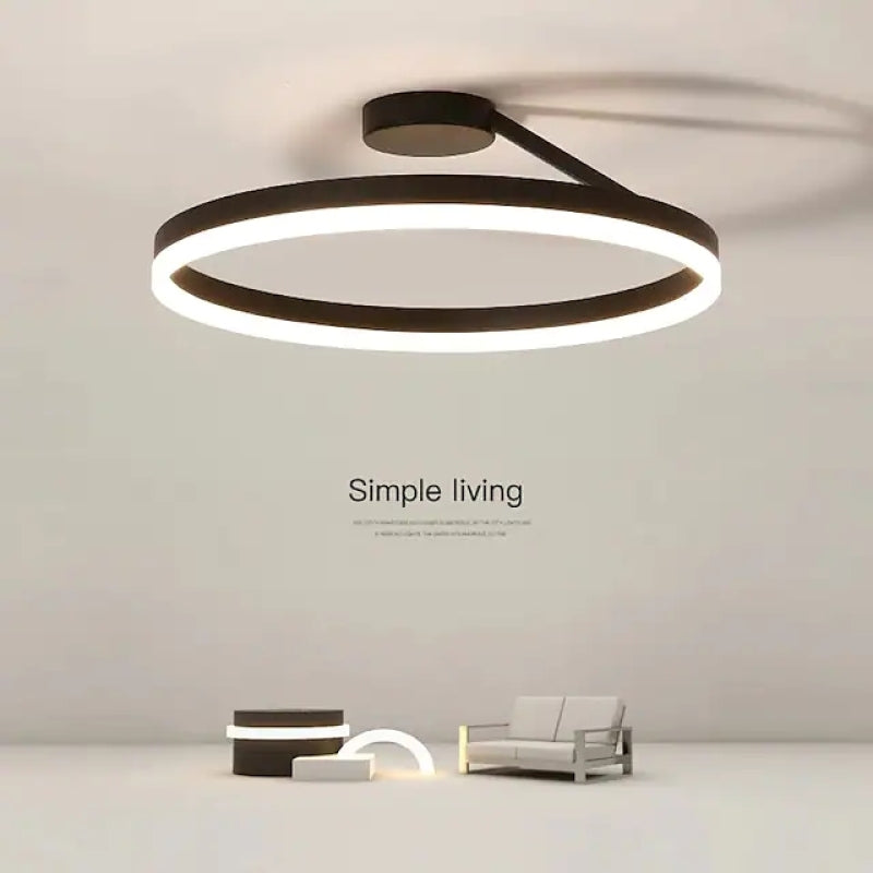Plafonnier encastré Solen Modern Circle, noir et blanc