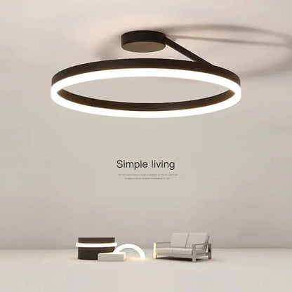 Plafonnier encastré Solen Modern Circle, noir et blanc