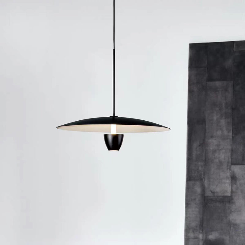 Arisha Lampe à suspension nordique moderne en forme de chapeau noir