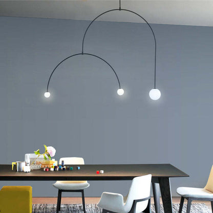 Arisha Minimalist Linear Mobile Pendant Light, Black