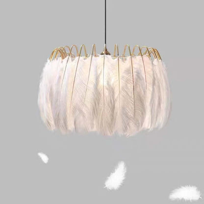 O'Moore Lampe à suspension élégante en forme de plume, noir/blanc, chambre/salon