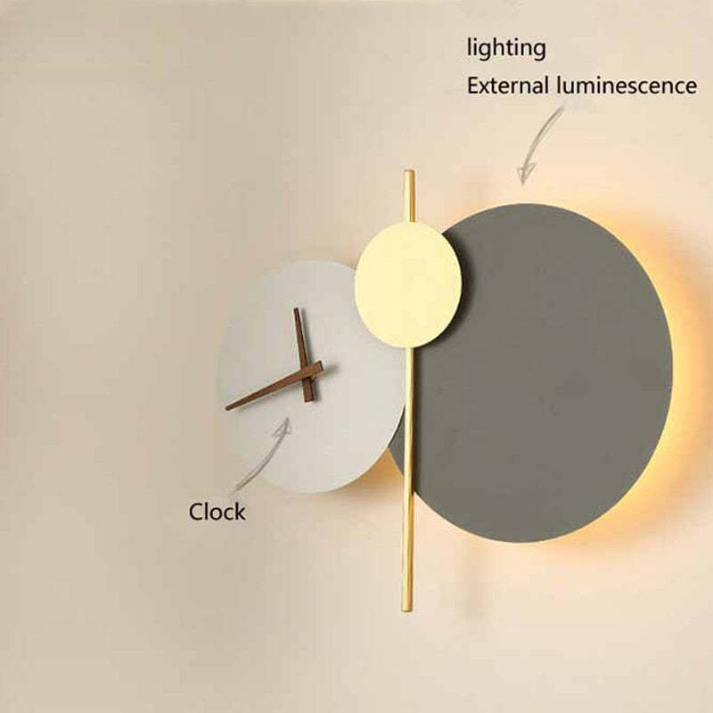 Arisha Moderne Uhr Metall lackierte Wandleuchte LED-Licht Schlafzimmer