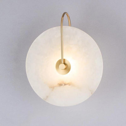 Arisha Round Bedside Wall Light, Artificial Marble, Gold & Black