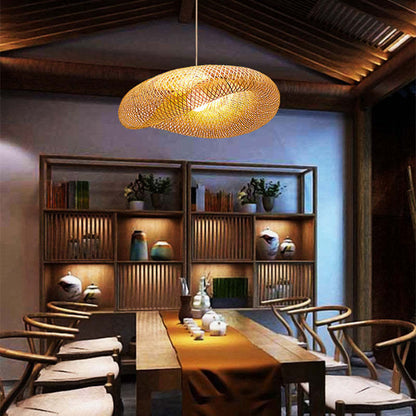 Rinwa Natural Pendant Light for Dining Room/Kitchen Island, Bamboo