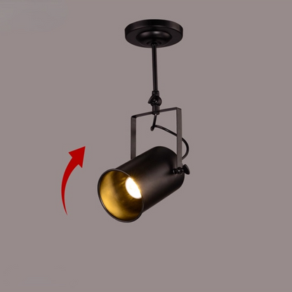 Plafonnier Silva Vintage réglable semi-encastré, noir