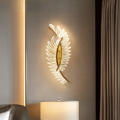 Applique murale moderne en plumes dorées Kristy, 3 styles