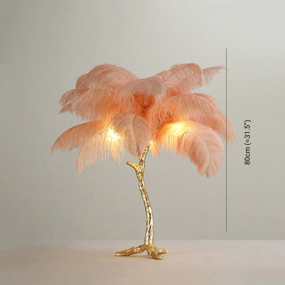 O'Moore Nordic Luxury Unique Ostrich Feather Floor Lamp/Table Lamp