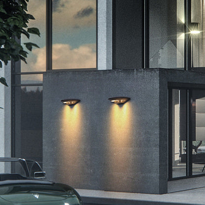 Ray Wall Lamp Flying Saucer, Metal LED, Black, Outdoor