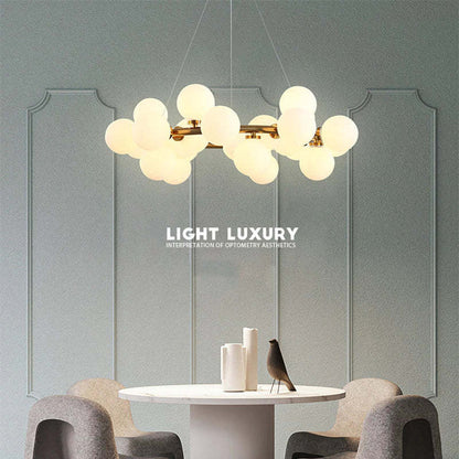 Valentina Bass Glass Bubble Golden Chandelier