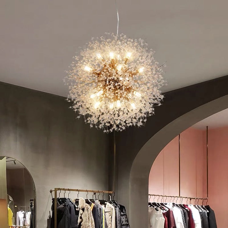 Arisha Lampe à suspension élégante et minimaliste de luxe en forme de pissenlit, doré/chrome
