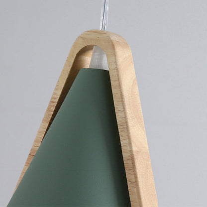Valentina Modern Cone Pendant Light, Wood/Metal