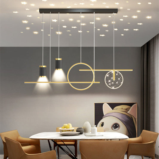 Arisha moderne metalen sterrenhemel hanglamp, zwart/wit/goud