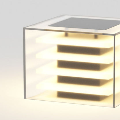 Ray Moderne rechteckige Solar-Außenlampe aus Metall, Schwarz
