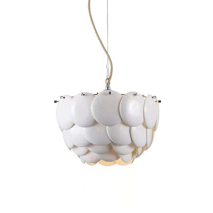 Arisha Wihte Lustre Art Déco, Feuille de Céramique et Métal