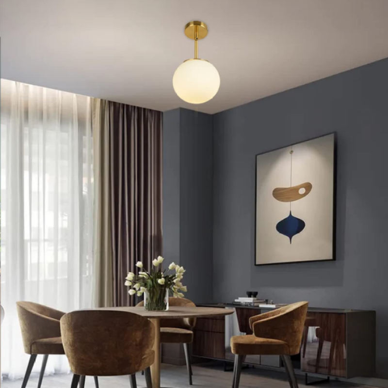 Lore Semi-Flush Mount Ceiling Light Glass