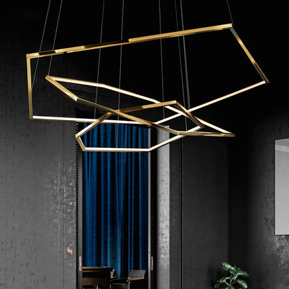 Arisha Minimalist Geomatic Metal Pendant Light, Gold, DIY