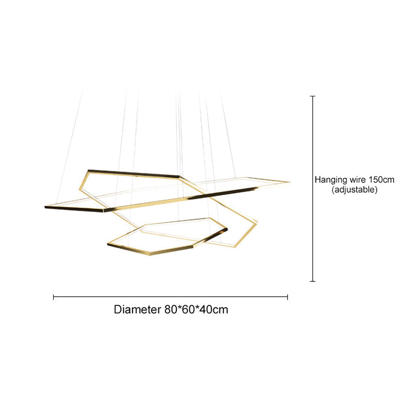 Arisha Minimalist Geomatic Metal Pendant Light, Gold, DIY