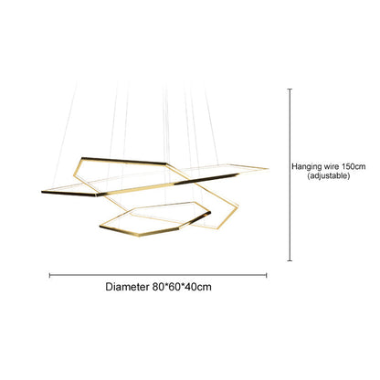 Arisha Minimalist Geomatic Metal Pendant Light, Gold, DIY
