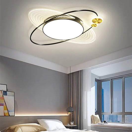Arisha Simple Design Circle LED-inbouwplafondlamp, zwart/goud