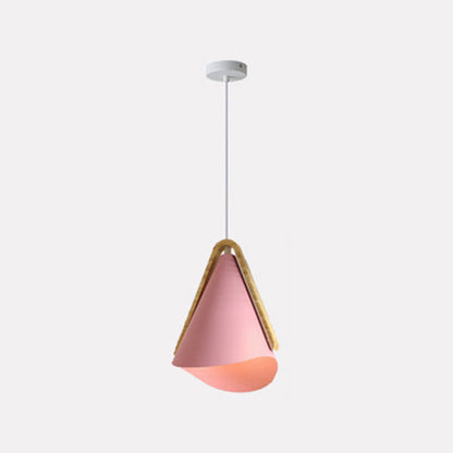 Valentina Modern Cone Pendant Light, Wood/Metal