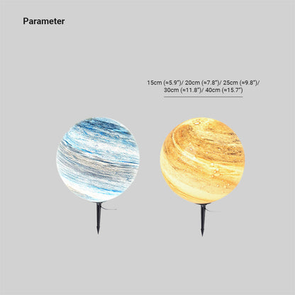 Ray Decorative Solar Planet Outdoor Ground Light, Milk Curry/Blue