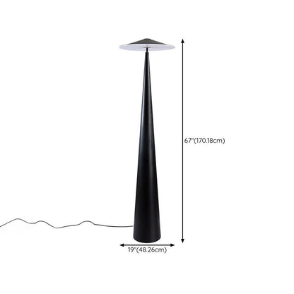 Salgado Moderne untertassenförmige Metall-Stehlampe, Schwarz