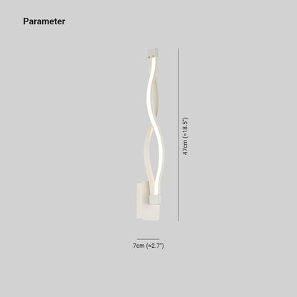 Arisha Wave Modern Simple Wall Lamp, Black & White