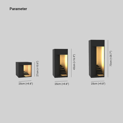 Ray Minimalistische wasserdichte quaderförmige wiederaufladbare/Solar-Tischlampe, Schwarz/Weiß