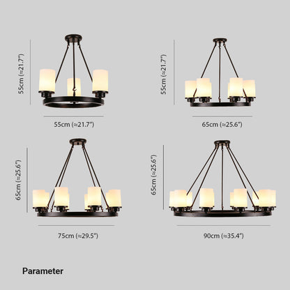 Silva Retro Black Metal/Glass Chandelier for Living Room