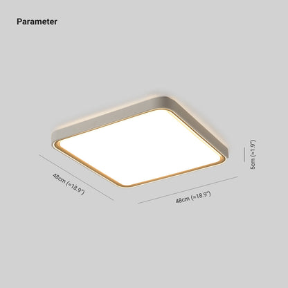 Arisha Minimalist Round/Square Metal/ Flush Mount Ceiling Light, Gold