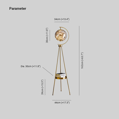 Kady Moderne Sternenkugel-Stehlampe aus Glas, Gold