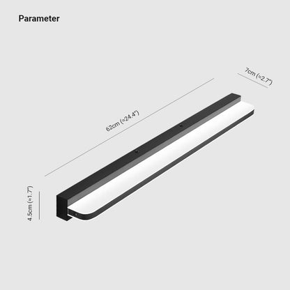 Arisha Wall Lamp Rectangular Modern, Mirror, Black/White/Chrome/Gold, Bathroom