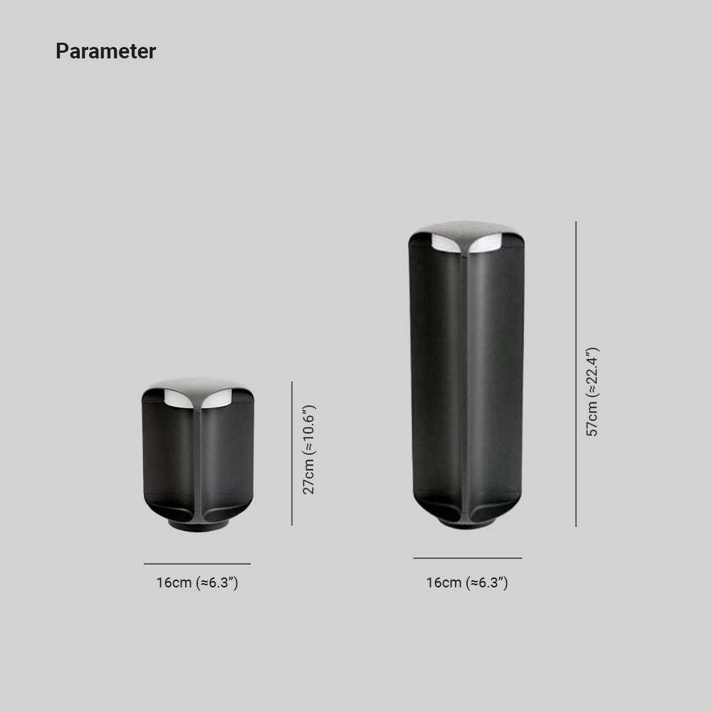 Ray minimalistische cilindervloerlamp voor buiten, metaal/glas, zwart