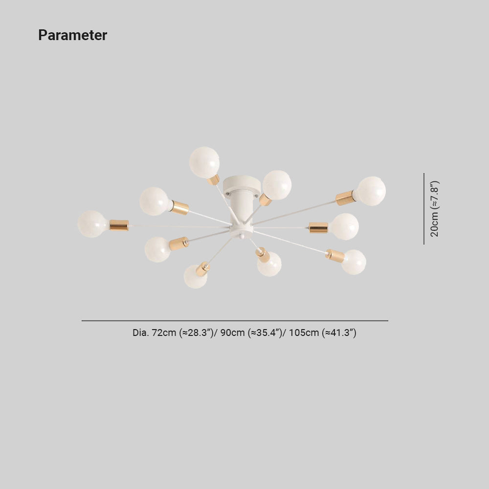 Plafonnier Silva moderne et simple à 6, 8 ou 10 têtes