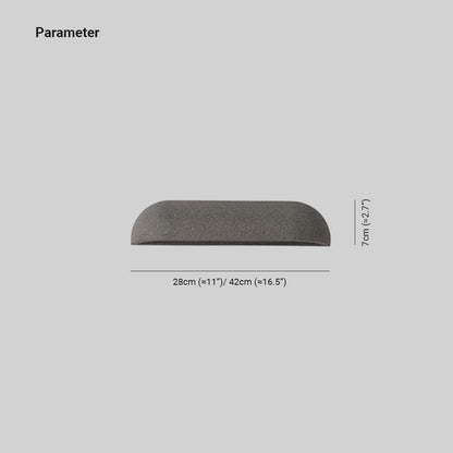 Ray Modern Minimalist Semi-elliptical Metal/Stone Outdoor Wall Lamp, Black/White