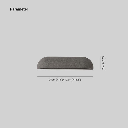 Ray Modern Minimalist Semi-elliptical Metal/Stone Outdoor Wall Lamp, Black/White