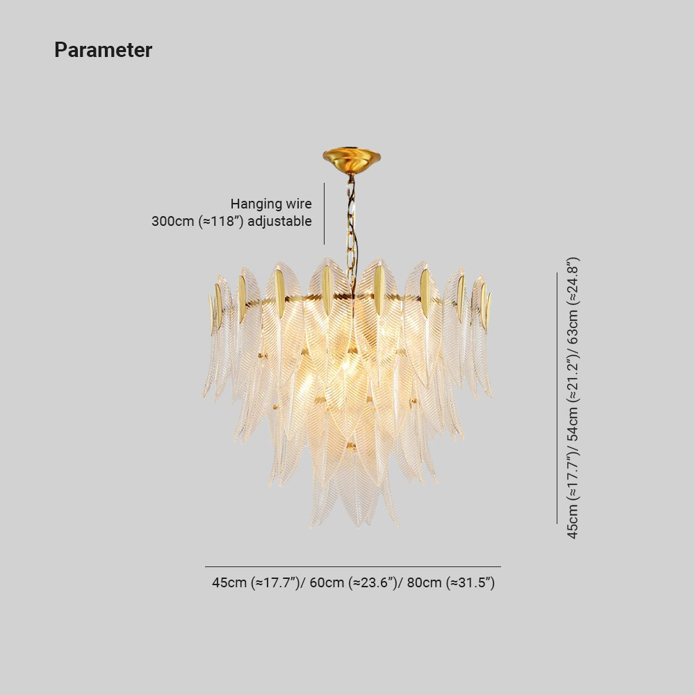 Kristy Modern Gold Feather Chandelier, 3 Style