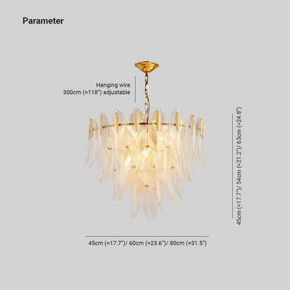 Kristy Modern Gold Feather Chandelier, 3 Style