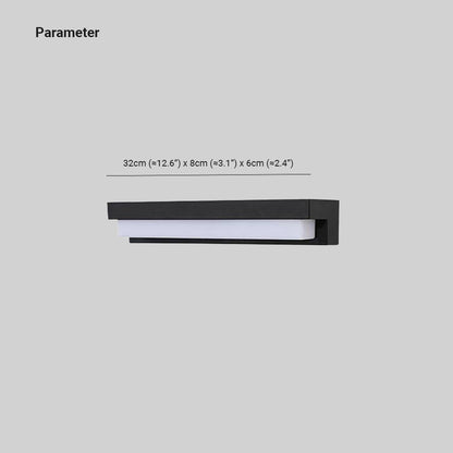 Ray Minimalist Solar Linear Outdoor Wall Lamp, Black