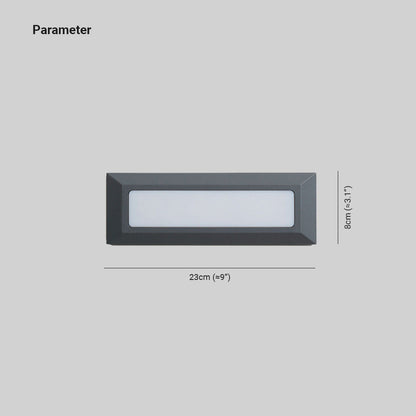 Ray Modern Metal Rectangular Outdoor Deck/Step Light, Black