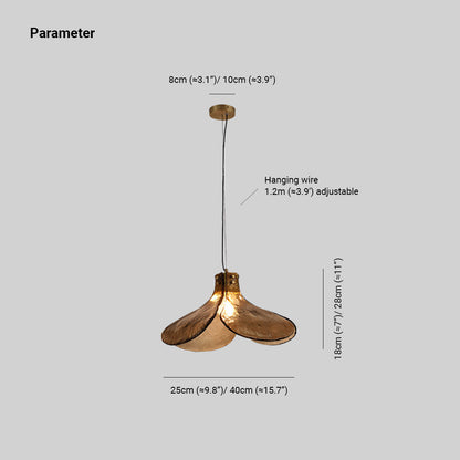 Lampe à suspension rétro en verre faite à la main Arisha, fleur à quatre feuilles