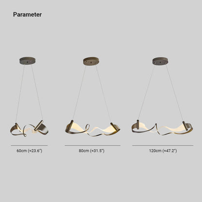 Arisha Metal Gold Pendant Light, Wavy Shape