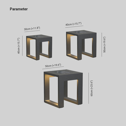 Ray Simple Hollow Cube Metal/ Outdoor Floor Lamp, Black