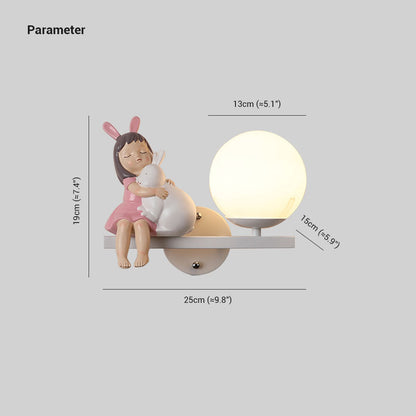 Aria Modern Metal/Glass Wall lamp, White & Pink