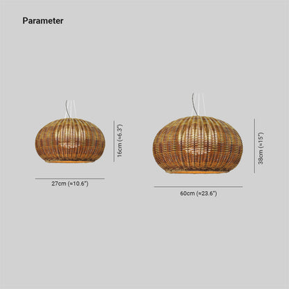 Ray Retro Lantern Gold Pendelleuchte, Bambus/