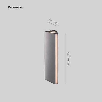 Ray Modern Triangular Prism Metal Outdoor Wall Lamp, Black/Silver